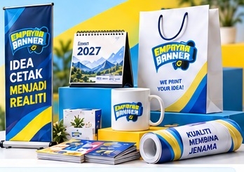 Visual contoh hasil cetakan Empayar Banner